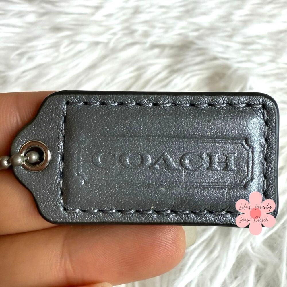 1.5" COACH Blue Fob Bag Charm Hang tag Hangtag